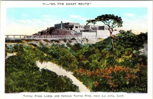 La Jolla, CA California  TORREY PINES LODGE  Hotel/Restaurant  ca1920's Postcard