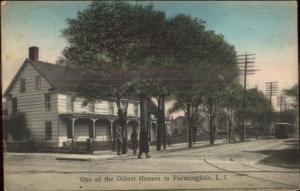 Farmingdale Long Island NY Old House c1910 Postcard