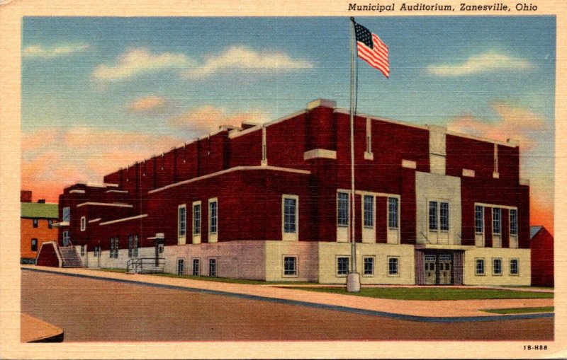 Ohio Zanesville Municipal Auditorium Curteich