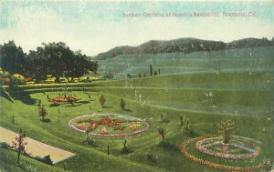 Pasadena California Sunken Gardens, Busch's Residence Pre-Linen Postcard...