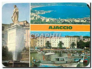 Modern Postcard Panorama of Corsica Ajaccio Napoleon I. Consul heart shaped b...