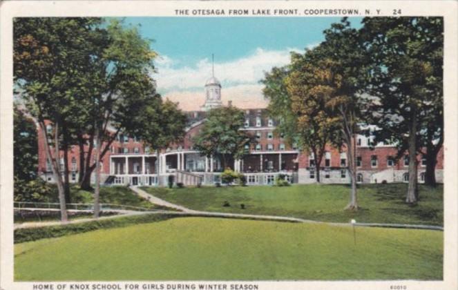 New York Cooperstown The Otesaga from Lake Front 1931 Curteich