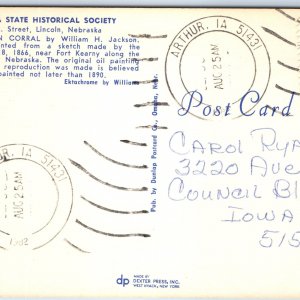 1982 Arthur, IA Post Office Cancel Postcard Iowa Town USPO Postal History A267