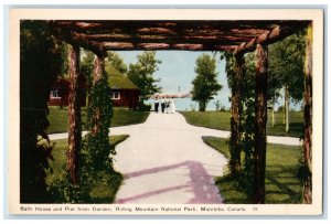 c1930's Bath House Pier from Garden Mountain Park Manitoba Canada Postcard