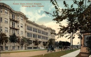 Winnipeg Manitoba MB General Hospital Nurses Home c1910 Postcard