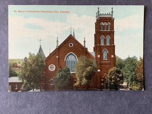 St. Mary's Carthedral Hamilton Ontario Canada Litho Postcard H1337083529