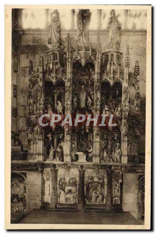 Postcard Old Brou Church Bourg marble altarpiece of the chapel of the Virgin