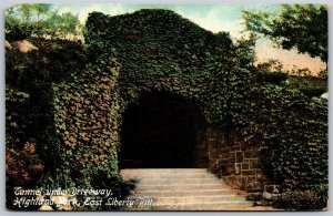 Vtg Pittsburgh Pennsylvania PA Tunnel Under Driveway Highland Park Postcard