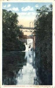 Cascade Falls & St. Railway Bridge in Oakland, Maine