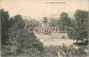 Old Postcard Lyon Perrache station