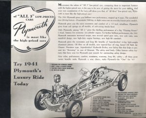 VINTAGE 1941 PLYMOUTH SEDAN COUPE CAR DEALER ADVERTISING BROCHURE ORIGINAL MOPAR