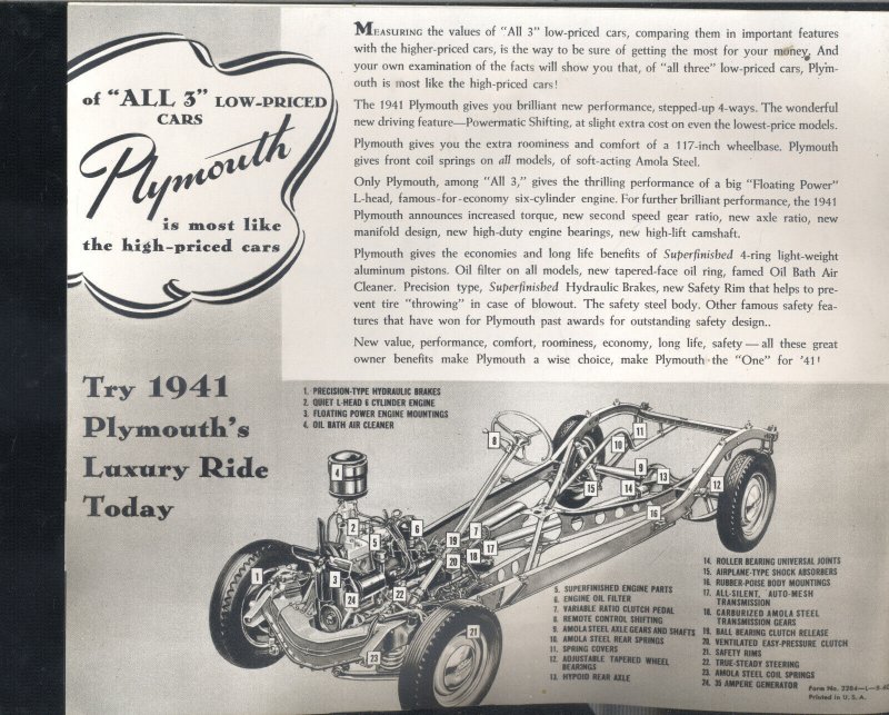 VINTAGE 1941 PLYMOUTH SEDAN COUPE CAR DEALER ADVERTISING BROCHURE ORIGINAL MOPAR