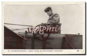 Jet Aviation Old Postcard Hubert Latham on his Antoinette monoplane