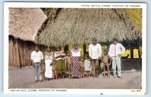 Native Hut Chame Interior of PANAMA Postcard