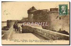 Old Postcard St Malo Chateau Tour Who What Grumbling and Petit Donjon