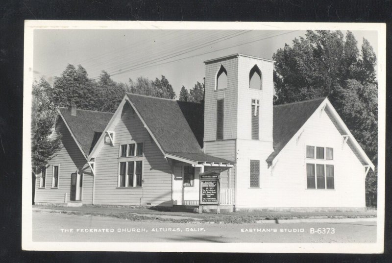 RPPC ALTURAS CALIFORNIA THE FEDERATED CHURCH VINTAGE REAL PHOTO POSTCARD