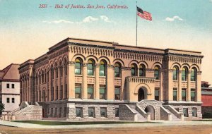 Hall of Justice SAN JOSE, CA Santa Clara County c1910s Mitchell Vintage Postcard