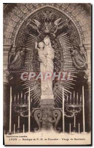 Postcard Old Lyon Basilica of Our Lady of Fourviere Shrine Maiden