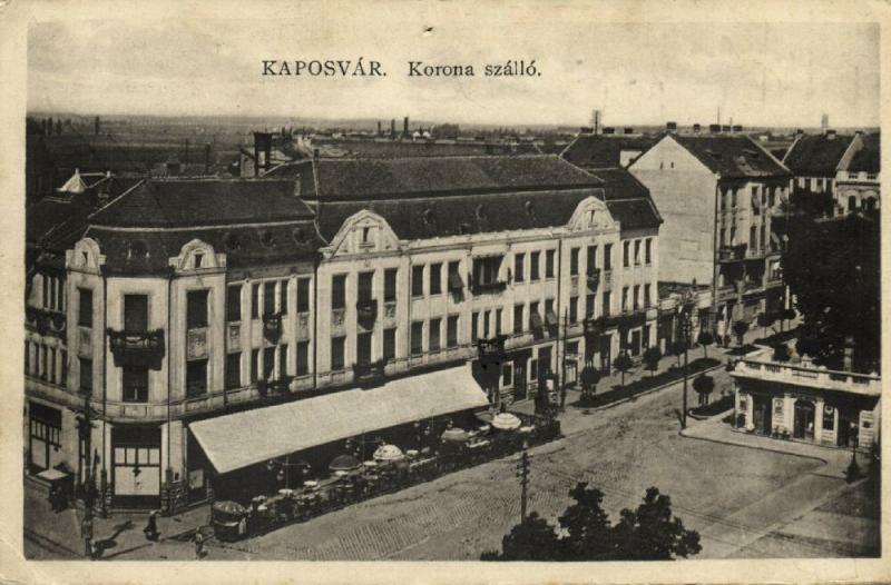 hungary, KAPOSVAR, Korona Szálló Hotel (1920s)