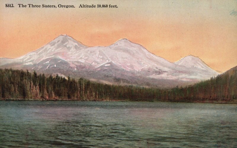 Vintage Postcard The Three Sisters Mountain Sightseeing Tourist Spot Oregon OR