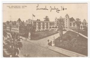 Arlington Hotel Santa Barbara California 1915 postcard