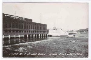 Wisconsin River Dam Sauk City Wisconsin 1950s RPPC postcard