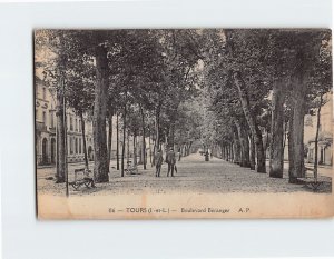 Postcard Boulevard Béranger, Tours, France