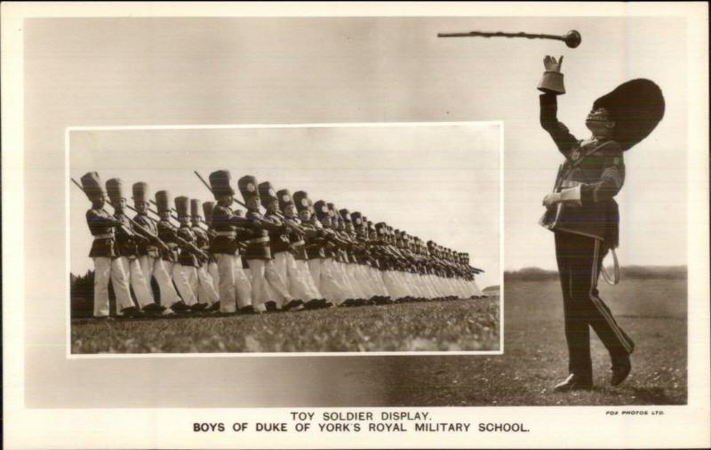 Toy Soldier Display Boys Duke of York Royal Military School RPPC Postcard