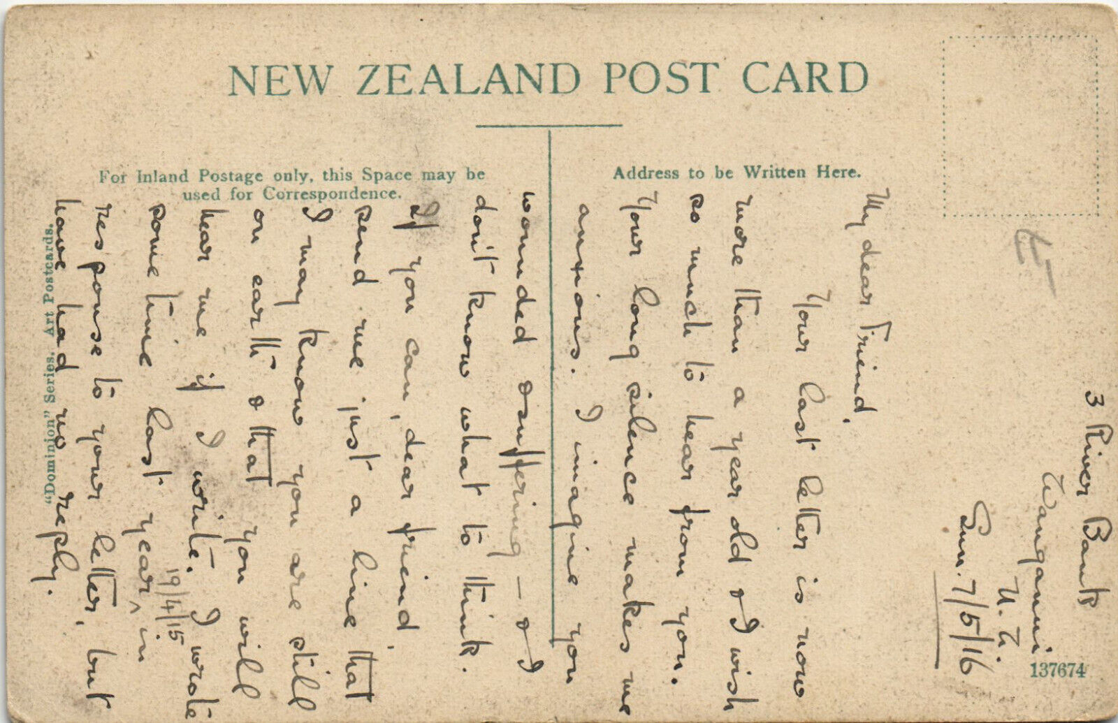 Ancienne Carte Postale De La Nouvelle-Zélande – Bureau De Poste D'Invercargill (années Vintage)
