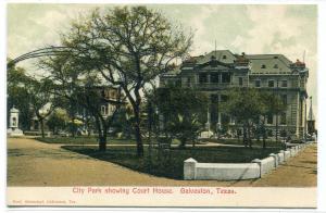 City Park Court House Galveston Texas 1907c postcard