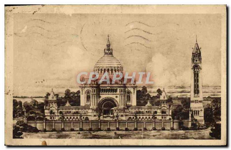 Old Postcard Basilica of Lisieux General view of the project