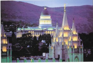 Utah State Capitol Dome and Mormon Temple Spires Salt Lake City 4 by 6