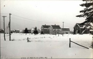 Portage Lake ME in Winter c1910 Real Photo 1950s Reissue RPPC PC