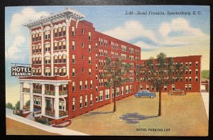 Vintage Postcard 1944 The Hotel Franklin, Spartanburg, South Carolina (SC)