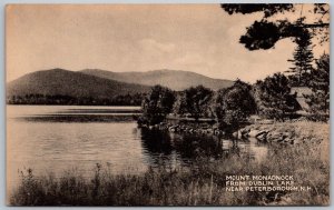 Peterborough New Hampshire 1940s Postcard Mount Monadnock from Dublin Lake