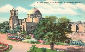 Vintage Postcard Mission San Jose Second Mission San Antonia TX Texas Built 1720