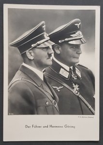 GERMANY THIRD 3rd REICH ORIGINAL NAZI POSTCARD HITLER & GOERING