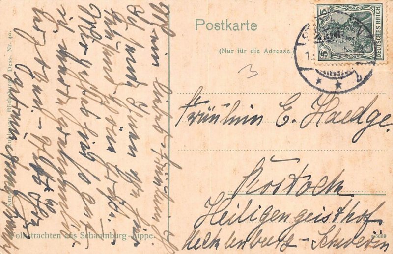 A093 Ethnic 1914 Family Traditional Costume Children Schaumburg-Lippe postcard