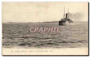 Old Postcard Egypt Egypt Suez Shi on the Timsah lake boat