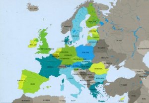 COLORFUL MAP OF THE EUROPEAN UNION