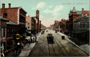 Alliance OH~Liquor Store~Cafe~Exchange Bldg~Huge Clocktower~Trolley~Main St 1910