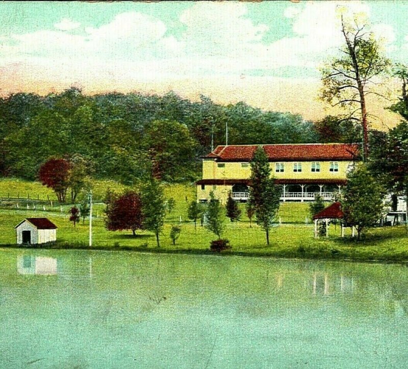 Casino Barco Casa Lago Clyffeside Parque Ashland Ky Kentucky 1910s Postal