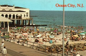 Postcard Boardwalk Beach Ocean And Music Pier Ocean City New Jersey NJ