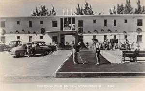 E18/ St Petersburg Florida Fl Real Photo RPPC Postcard Tampico Pier Apartments2