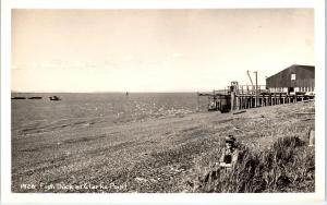 CLARKS POINT,   AK  Alaska     FISH  DOCK      c1940s  Postcard