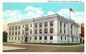 Vintage Postcard 1941 Madison County Courthouse Landmark Edwardsville Illinois