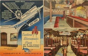 1940s  Erie Pennsylvania Eastern Shoreman's Place Restaurant Postcard 26-630