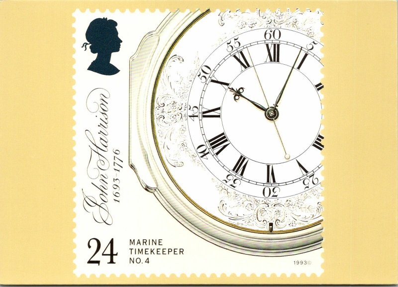 CONTINENTAL SIZE POSTCARD MARINE TIMEKEEPER NO. 4 ROYAL MAIL ON 16 FEBRUARY 1993