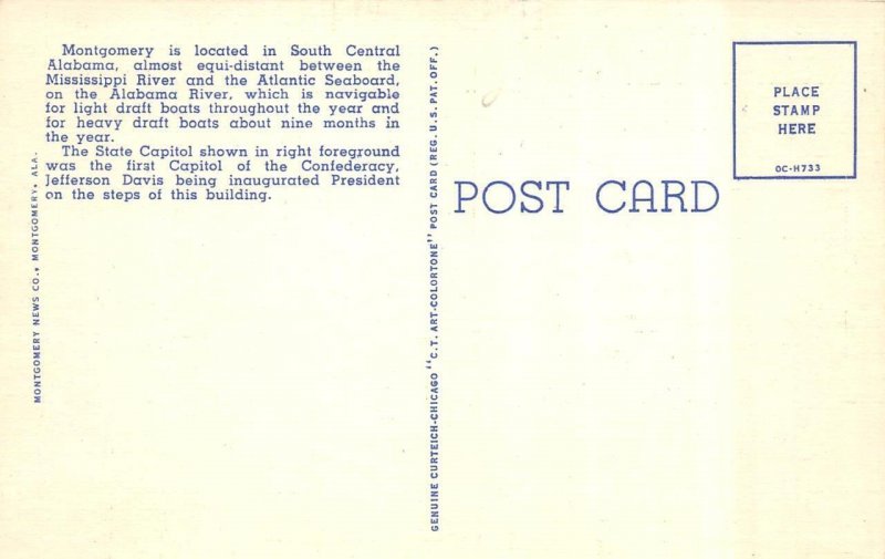 2~Postcards Montgomery AL Alabama AERIAL VIEW & St Francis Hotel Courts ROADSIDE