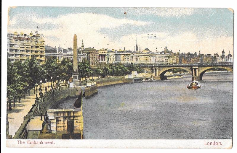 The Embankment PPC, 1906 PMK to Hearn, Richford Rd, Westgate